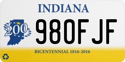 IN license plate 980FJF