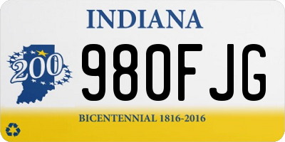 IN license plate 980FJG