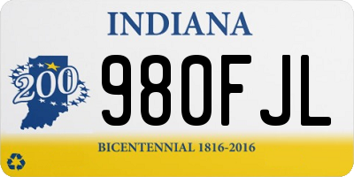 IN license plate 980FJL