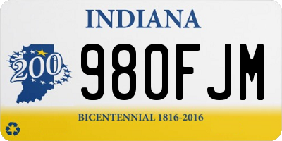 IN license plate 980FJM