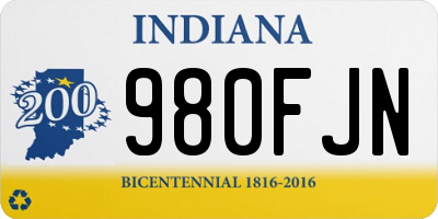 IN license plate 980FJN