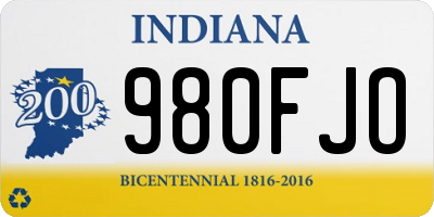 IN license plate 980FJO
