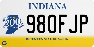 IN license plate 980FJP