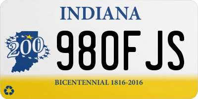 IN license plate 980FJS