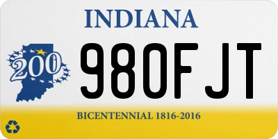 IN license plate 980FJT