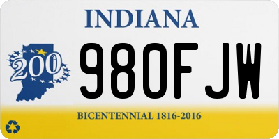 IN license plate 980FJW