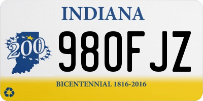 IN license plate 980FJZ