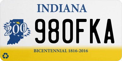 IN license plate 980FKA
