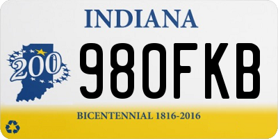 IN license plate 980FKB