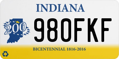 IN license plate 980FKF