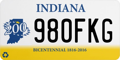 IN license plate 980FKG