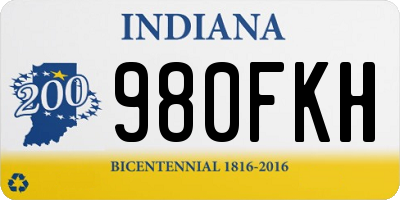 IN license plate 980FKH