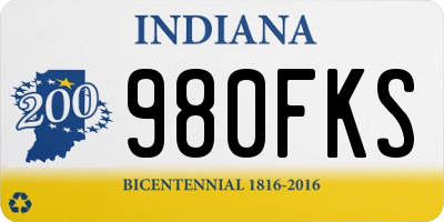 IN license plate 980FKS