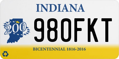 IN license plate 980FKT