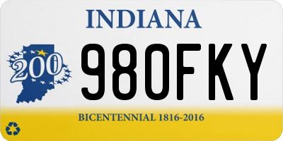 IN license plate 980FKY