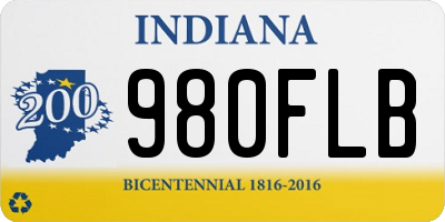 IN license plate 980FLB