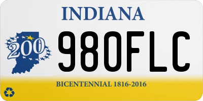 IN license plate 980FLC