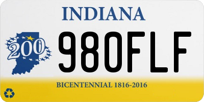 IN license plate 980FLF