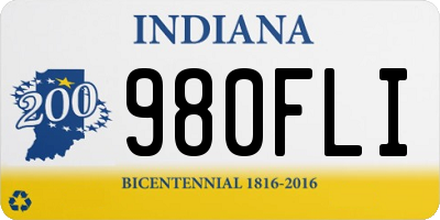 IN license plate 980FLI