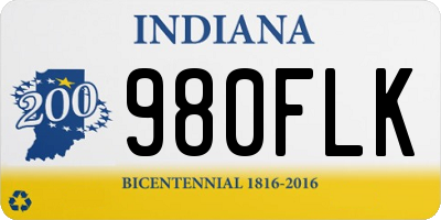 IN license plate 980FLK