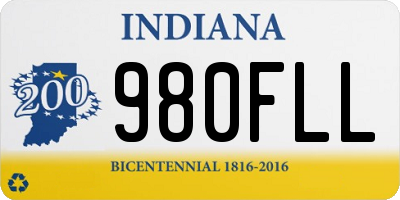 IN license plate 980FLL