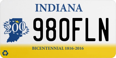 IN license plate 980FLN