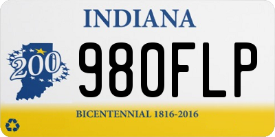 IN license plate 980FLP