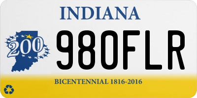 IN license plate 980FLR