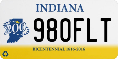 IN license plate 980FLT