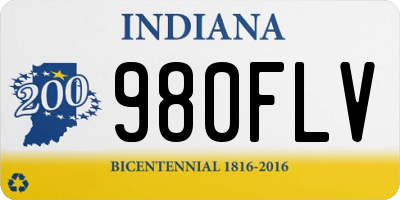 IN license plate 980FLV