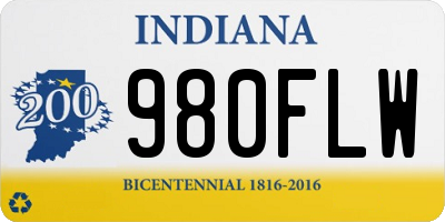 IN license plate 980FLW