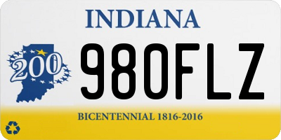 IN license plate 980FLZ