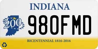 IN license plate 980FMD