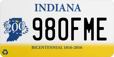 IN license plate 980FME