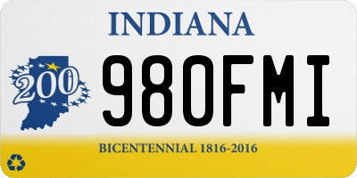 IN license plate 980FMI