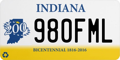 IN license plate 980FML