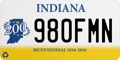 IN license plate 980FMN