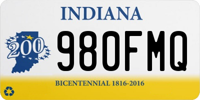 IN license plate 980FMQ