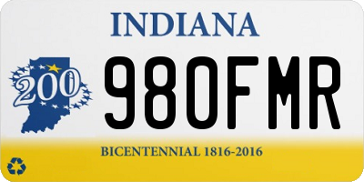 IN license plate 980FMR