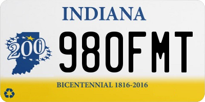 IN license plate 980FMT