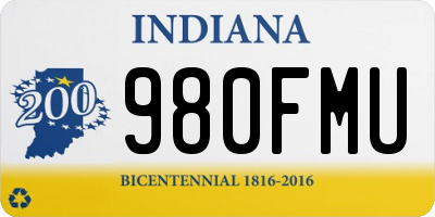 IN license plate 980FMU