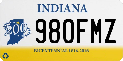 IN license plate 980FMZ