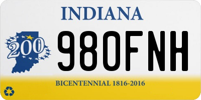 IN license plate 980FNH