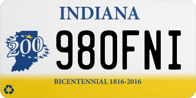 IN license plate 980FNI