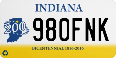 IN license plate 980FNK