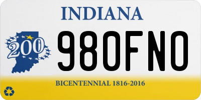 IN license plate 980FNO