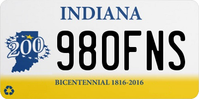 IN license plate 980FNS