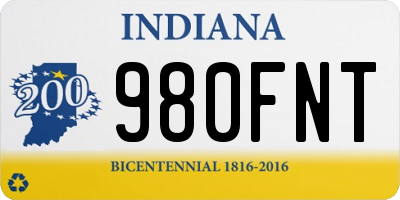 IN license plate 980FNT