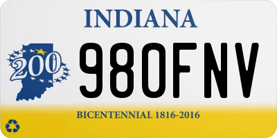 IN license plate 980FNV