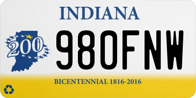 IN license plate 980FNW